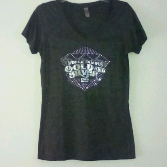 Gray Bling Dimond Design V-Neck Tee!* 3/$10 - Picture 2 of 2